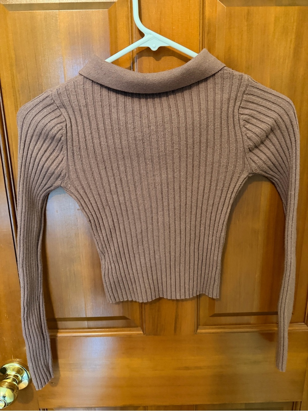 Collared Y2K Preppy Ribbed Button-Front Knit 90s Sweater - Picture 3 of 7